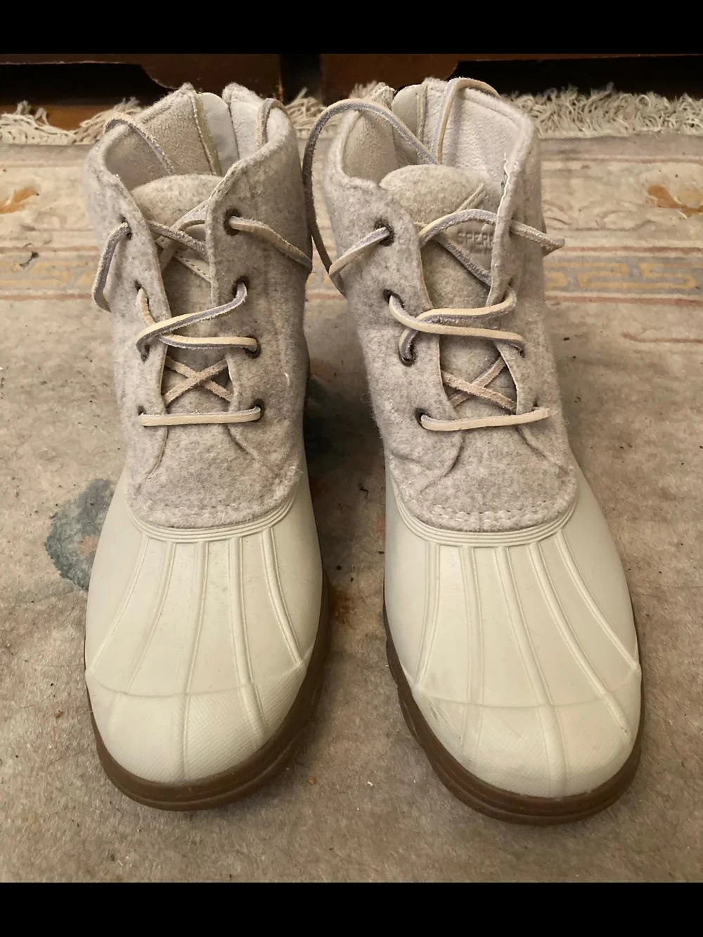 Sperry Women's Saltwater Wedge Tide Boot in Cream, Size 7.5